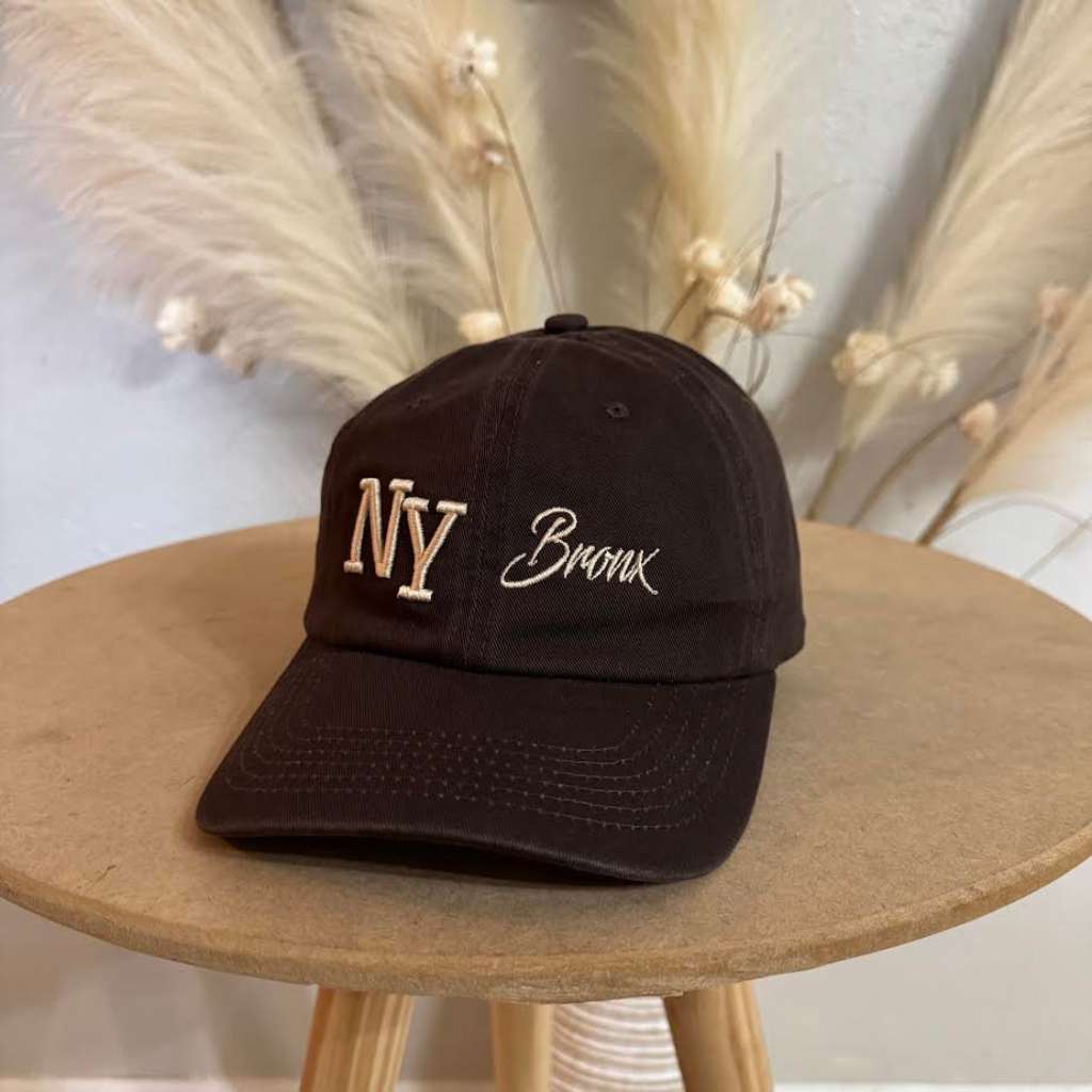 Brown NY 3D Bronx Embroidered Baseball Cap with raised embroidery, a curved brim, and an adjustable strap, celebrating New York’s iconic borough in style - DSY Lifestyle