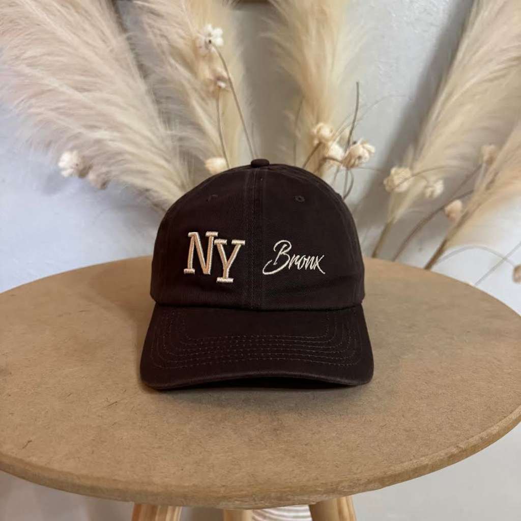 Brown NY 3D Bronx Embroidered Baseball Cap with raised embroidery, a curved brim, and an adjustable strap, celebrating New York’s iconic borough in style - DSY Lifestyle