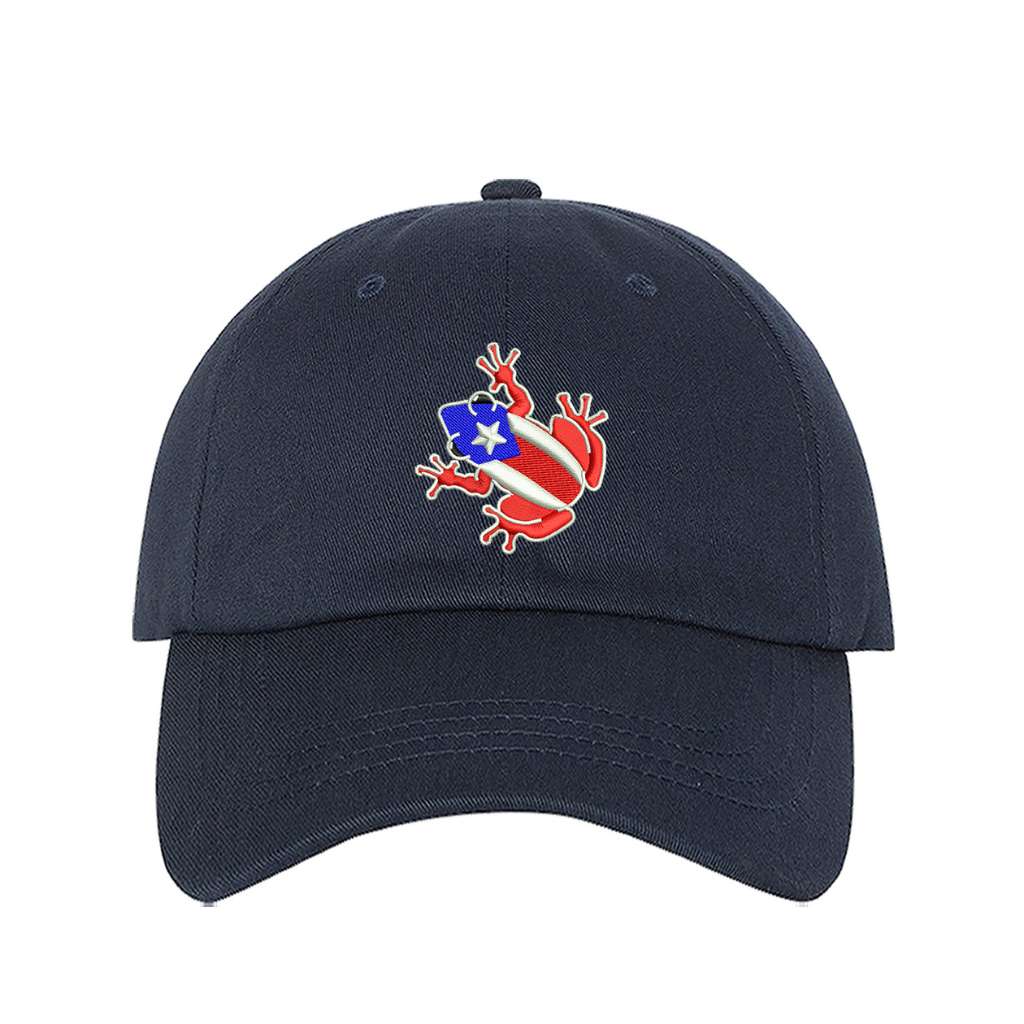 Navy baseball hat embroidered with a coqui - DSY Lifestsyle