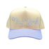 Natural Light Blue New York chain stitch embroidered 5-panel baseball cap with a two-tone design, featuring a structured fit and adjustable strap - DSY Lifestyle