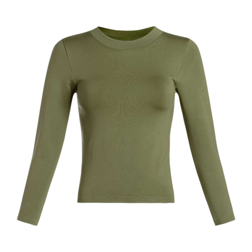 Comfy Glam Long Sleeve Womens Crewneck Top