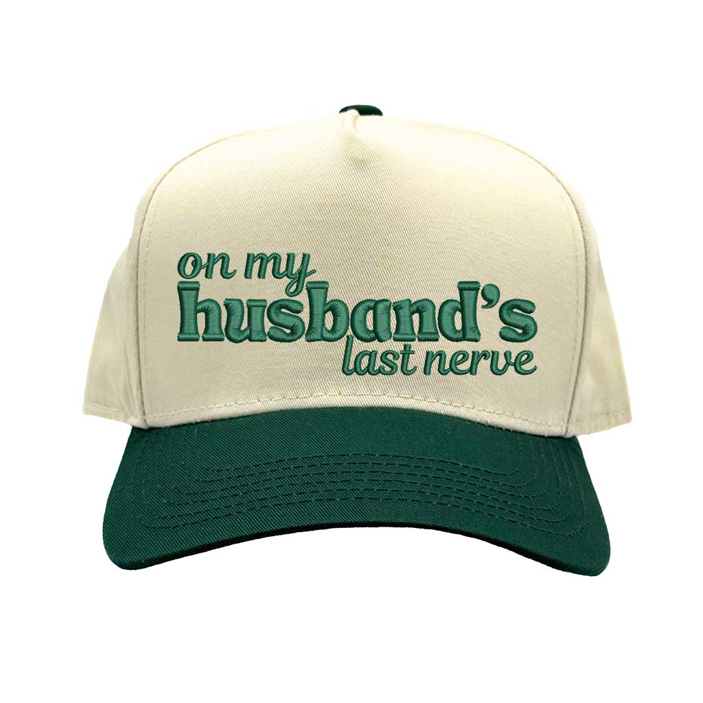 On My Husband’s Last Nerve Funny Two-Tone Baseball Hat
