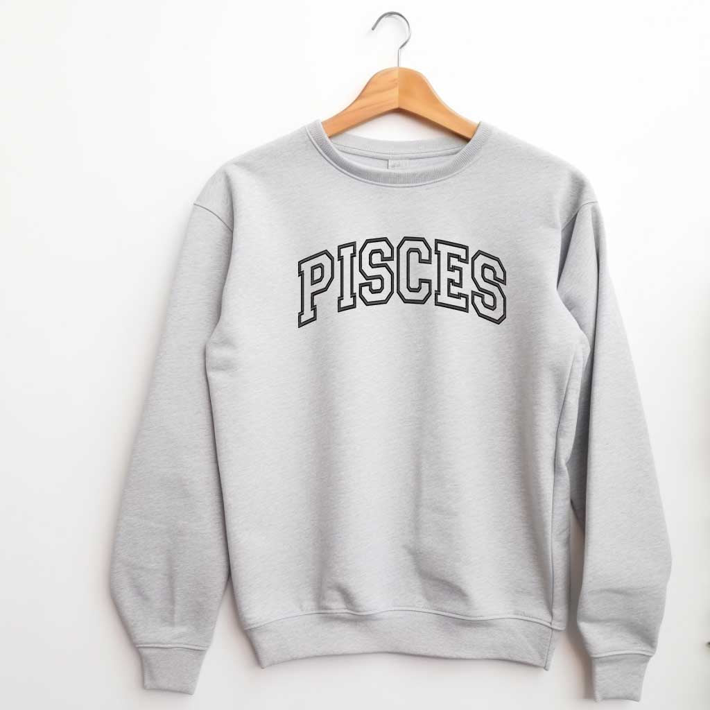 Gray Pisces embroidered sweatshirt - DSY Lifestyle