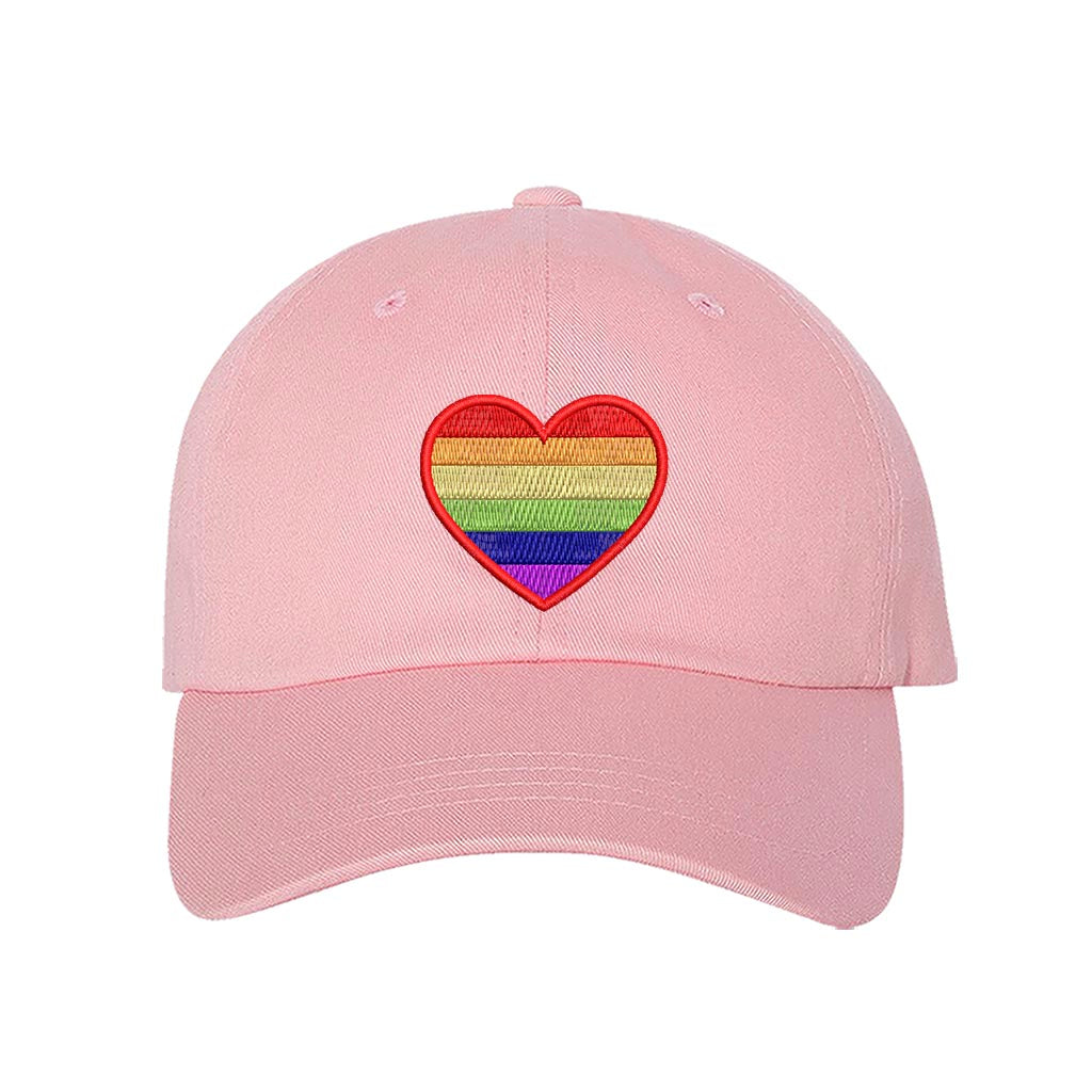 Light pink baseball hat embroidered with a pride heart-DSY Lifestyle