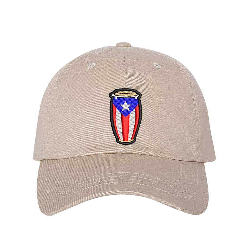 Stone Conga Salsa Puerto Rico Baseball Hat featuring embroidered conga drums and salsa-inspired details on a stylish adjustable cap - DSY Lifestyle