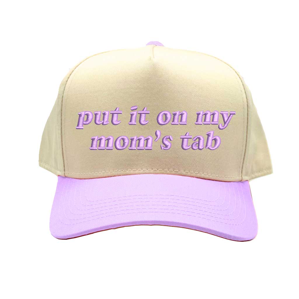 Natural Lavender On My Mom’s Tab Spring Two Tone 5 Panel Embroidered Baseball Hat! Featuring a stylish two-tone design, premium embroidery, and an adjustable snapback closure for the perfect fit - DSY Lifestyle