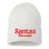 White with red thread Santa’s Favorite Embroidered Beanie Cap featuring festive red embroidery on soft knit material – DSY Lifestyle