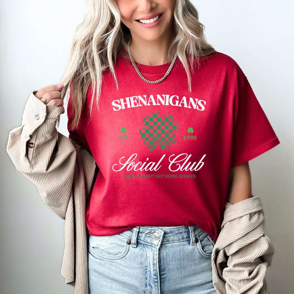 Shenanigans Social Club Washed Unisex Tshirt - St Patrick&
