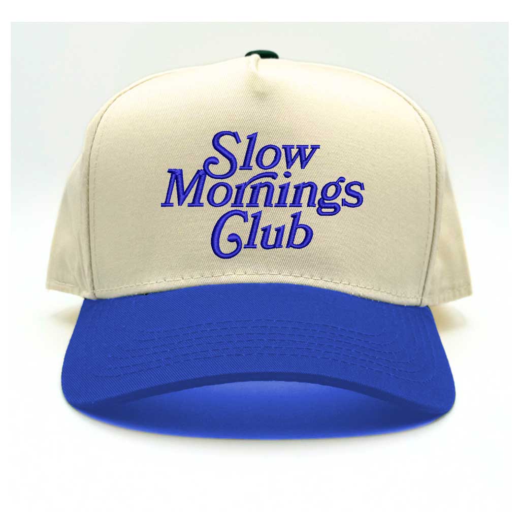 Slow Morning Club Embroidered 5 Panel Baseball Hat