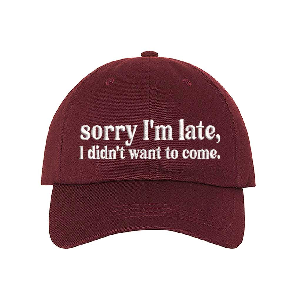 Burgundy Bold, embroidered hat with a humorous message, perfect for introverts who love a good laugh – DSY Lifestyle.