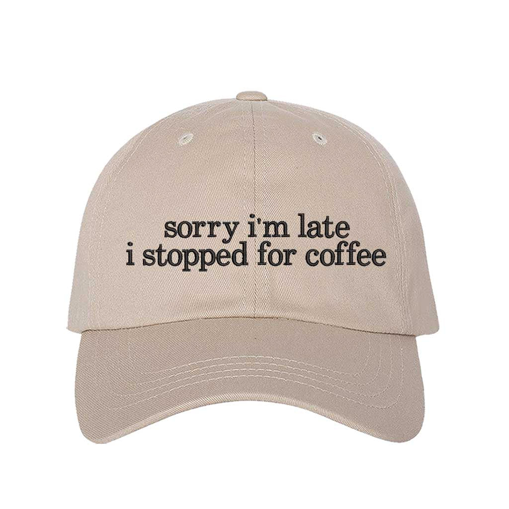 Stone DSY Lifestyle cotton baseball hat featuring the phrase Sorry I&