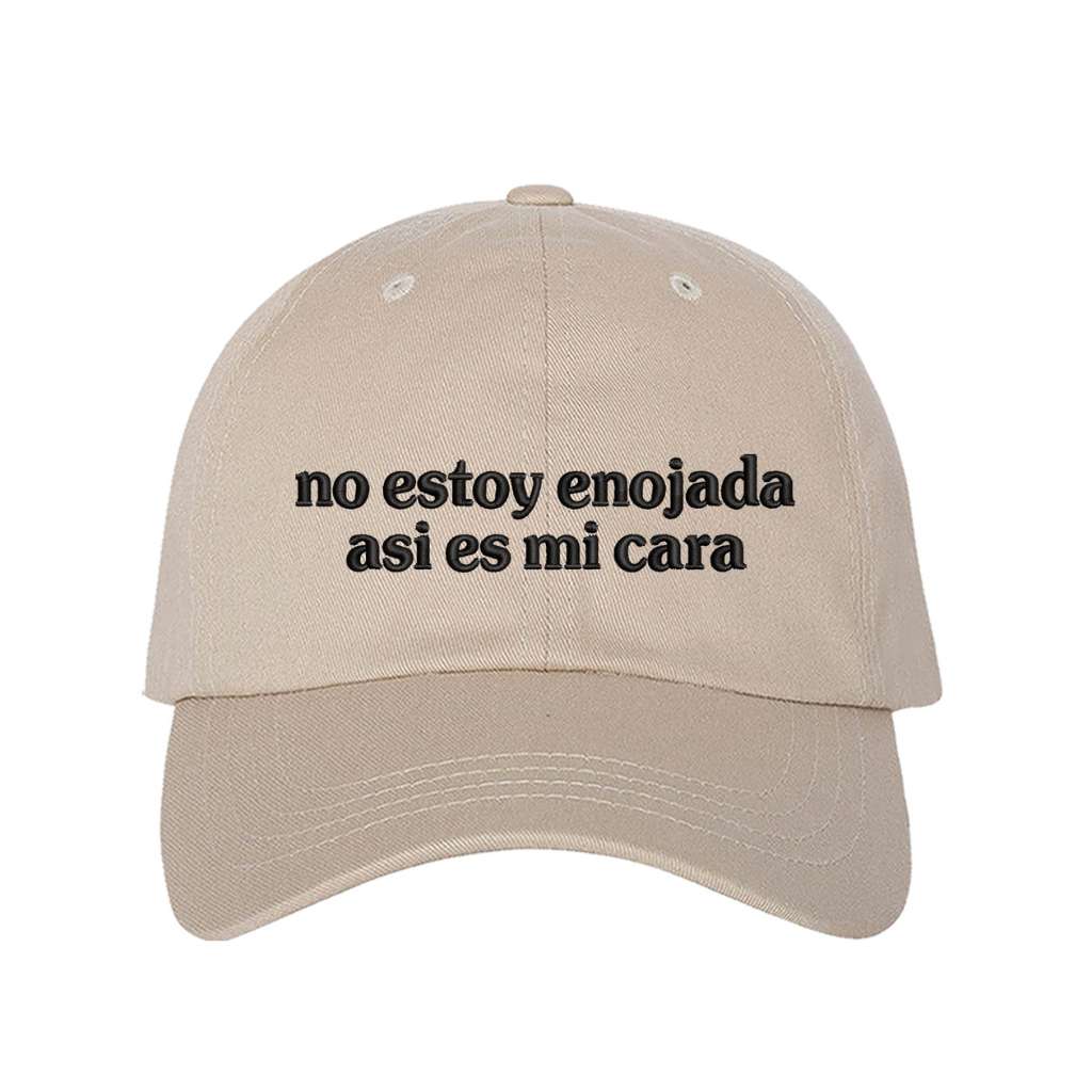 Stone baseball hat embroidered with the phrase no estoy enojada asi es mi cara-DSY Lifestyle