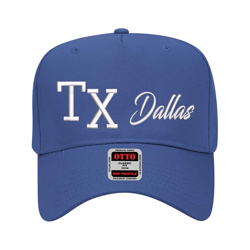 Royal Blue Texas TX 3D Dallas 5-Panel Baseball Hat – A bold, embroidered cap repping Dallas and the Lone Star State in premium style – DSY Lifestyle