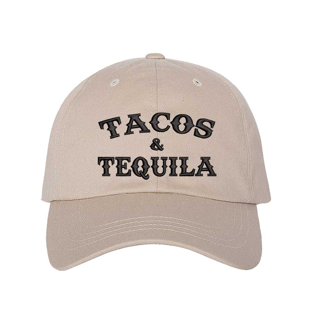 Stone baseball hat embroidered with the phrase tacos $ tequila-DSY Lifestyle