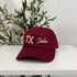 Burgundy with gold thread TX 3D Dallas embroidered baseball cap with bold lettering, a curved brim, and adjustable fit. A stylish and versatile hat for everyday wear - DSY Lifestyle
