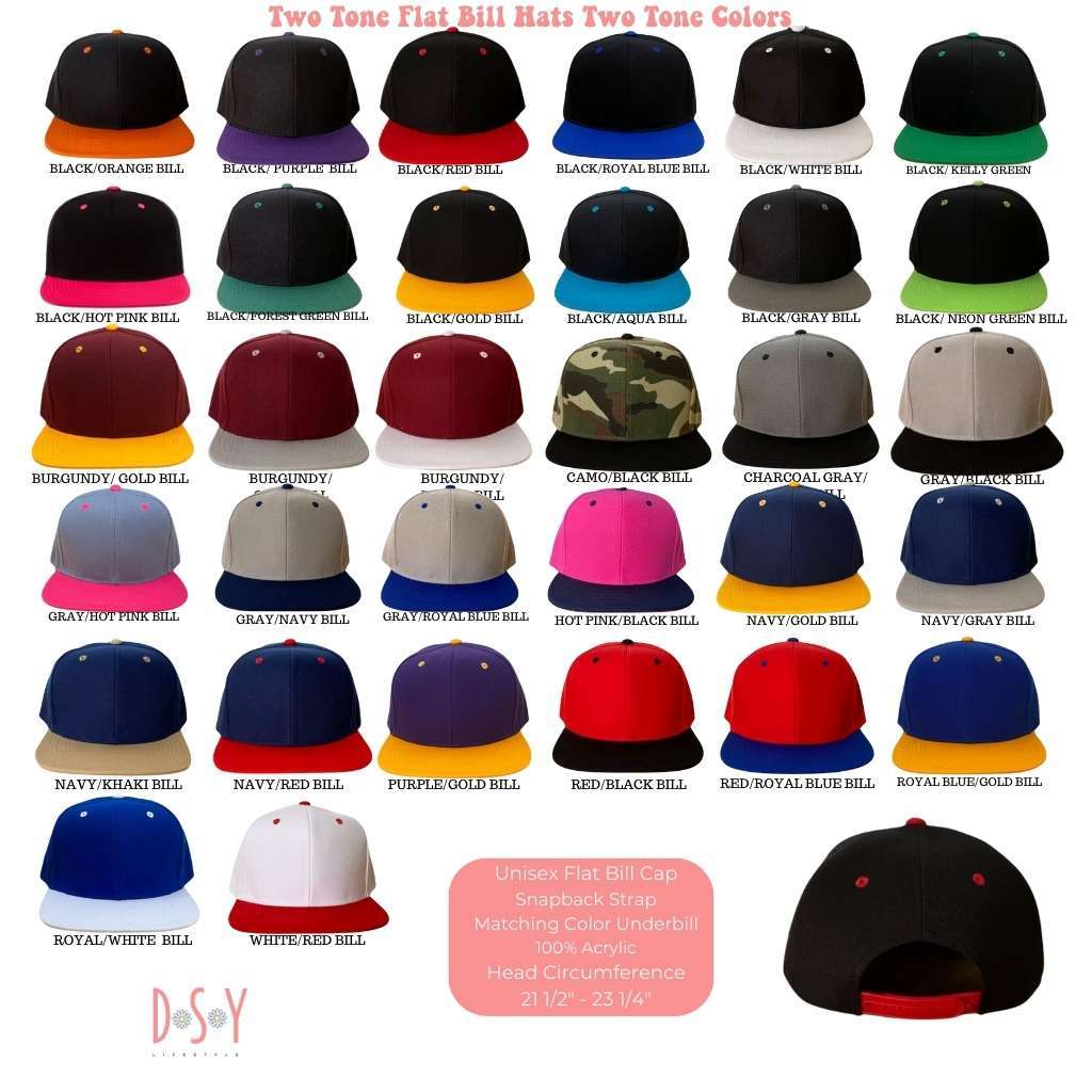 Custom Initial Two Tone Flat Bill Snapback