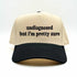 Natural baseball hat with black colored bill with the phrase undiagnosed but im pretty sure in black embroidery-DSY Lifestyle