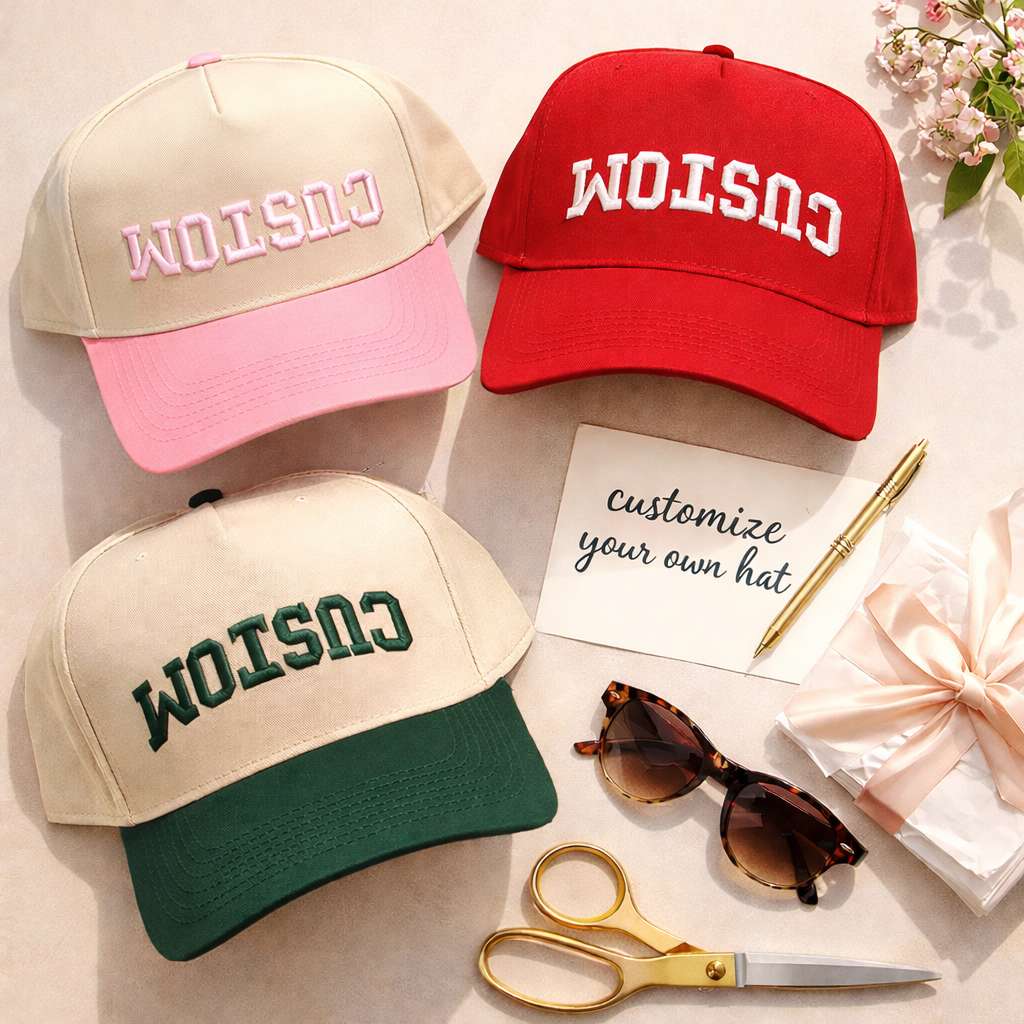 Custom Upside Down Text Hat – Personalized Varsity Baseball Cap