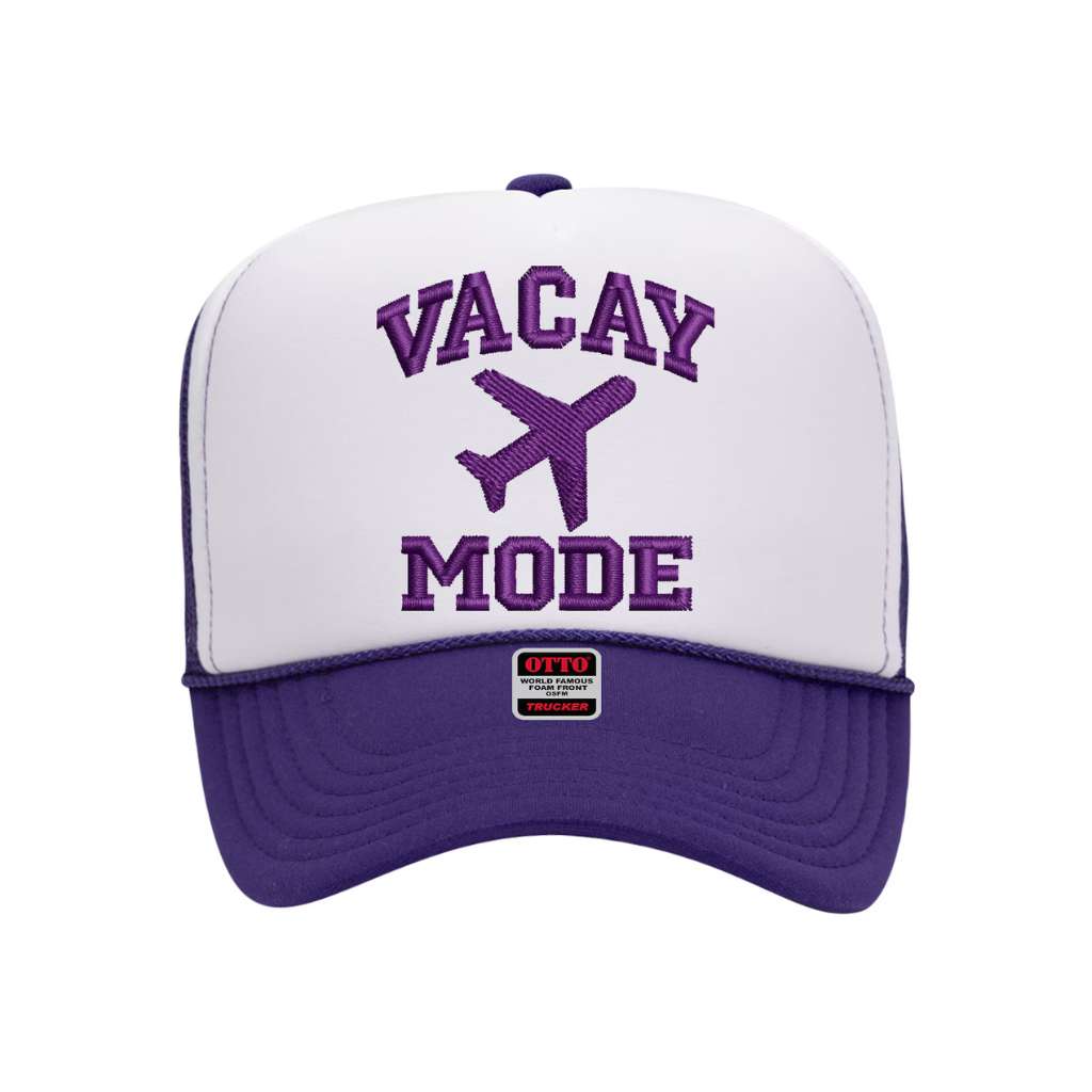 Purple trucker hat embroidered with Vacay Mode - DSY Lifestyle