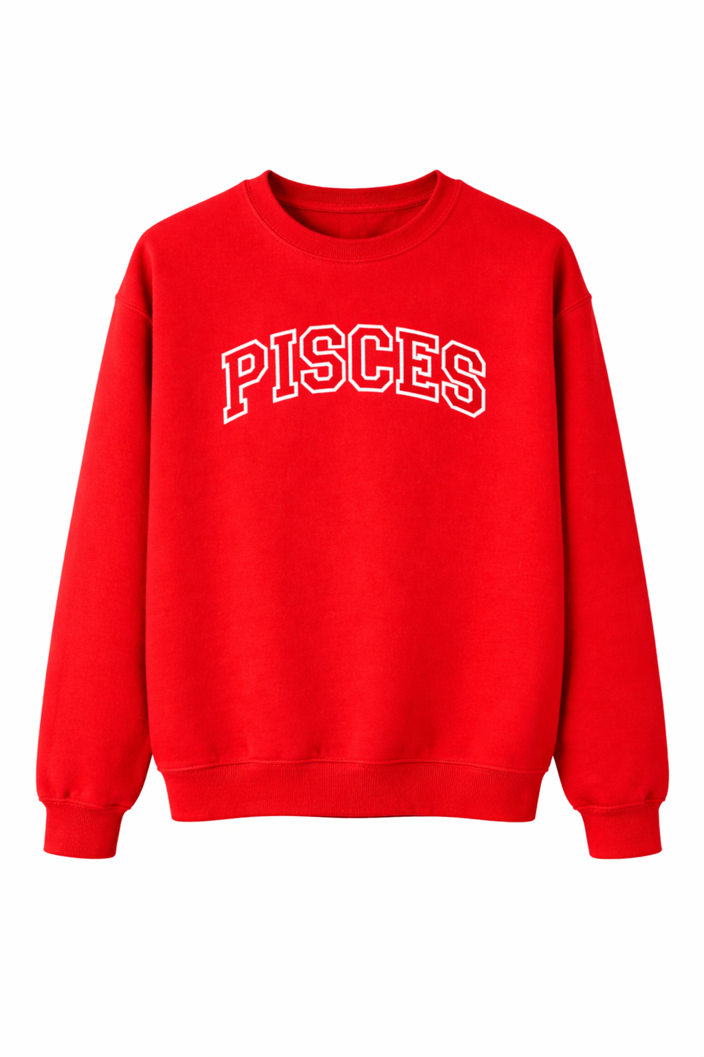 Red sweatshirt embroidered with Pisces - DSY Lifestyle