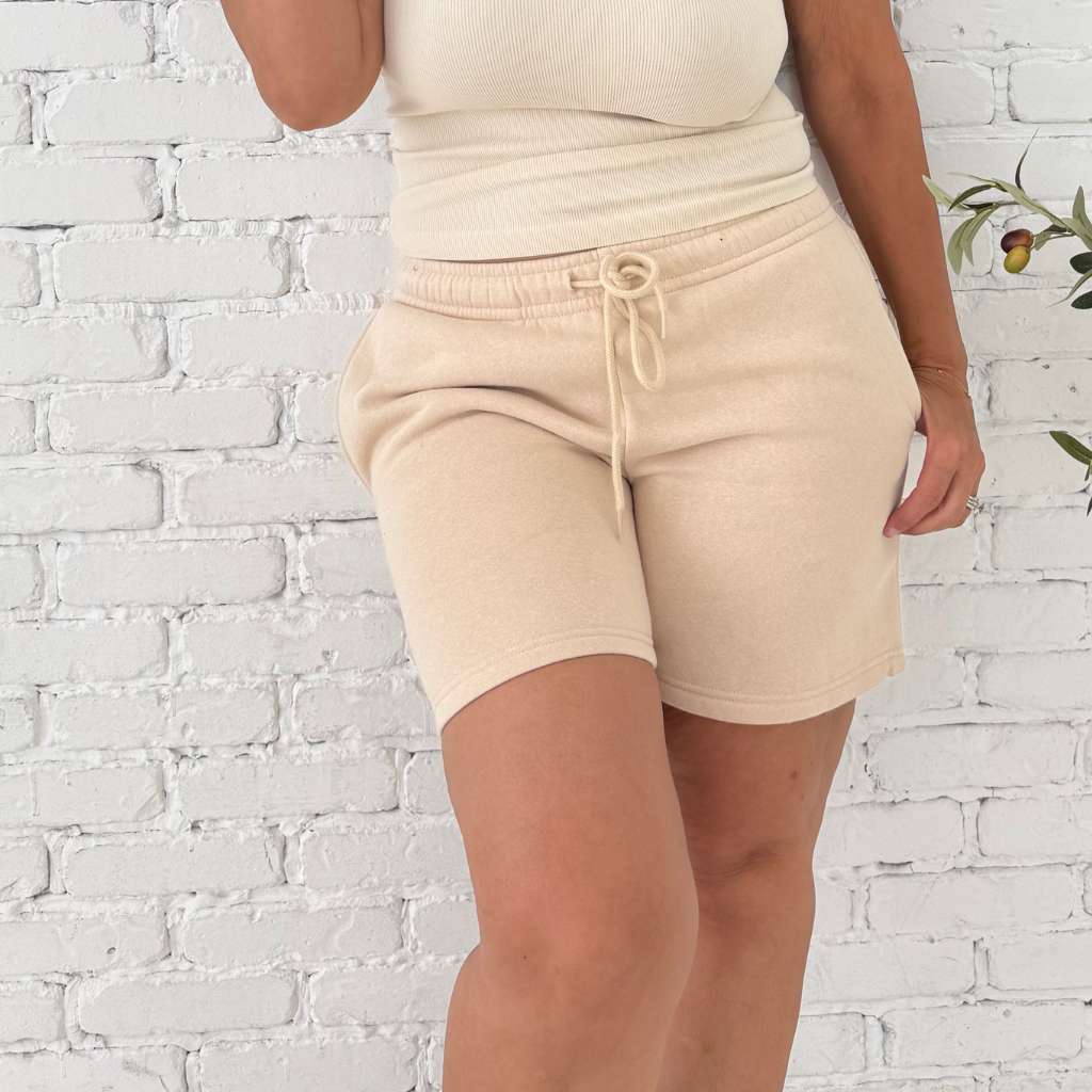 Beige Sweat shorts for women - DSY Lifestyle