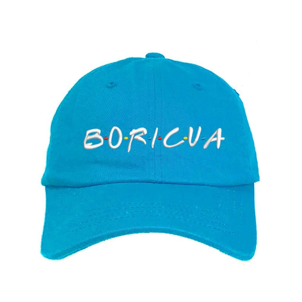 Cyan Blue baseball hat embroidered with phrase Borica - DSY Lifestyle