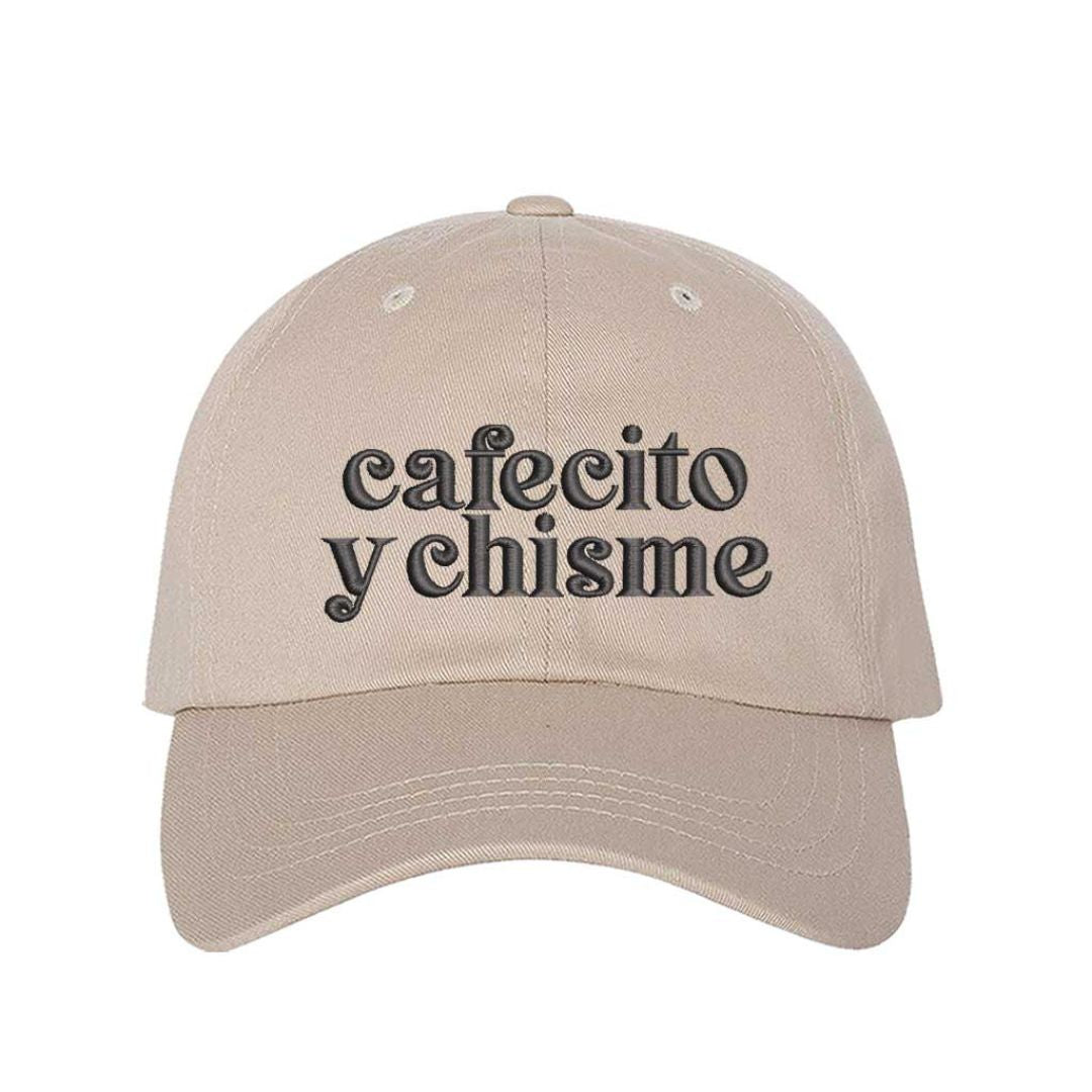 Stone Cafecito y Chisme embroidered baseball hat with adjustable closure, funny Spanish saying hat for coffee and gossip lovers – DSY Lifestyle.
