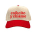 Natural Red Cafecito y Chisme Two-Tone Embroidered Baseball Hat front view - DSY Lifestyle