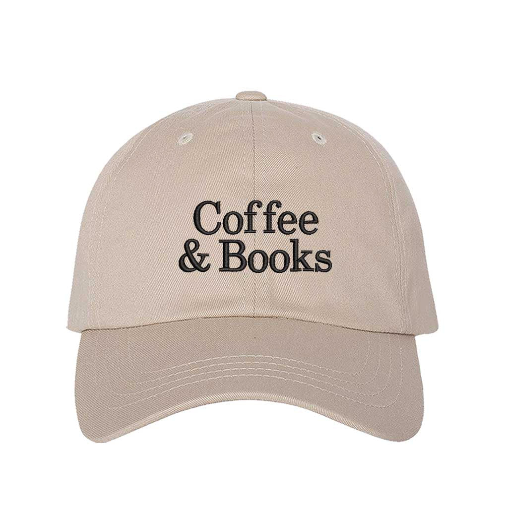 Stone Coffee & Books embroidered baseball hat in a premium cotton twill featuring minimalist serif typography by DSY Lifestyle.