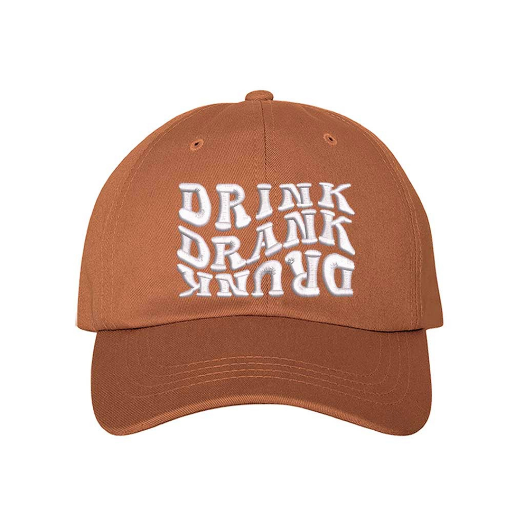 Texas Orange Drink Drank Drunk Embroidered Baseball Hat featuring bold stitched lettering, breathable cotton fabric, and adjustable hook & loop closure – DSY Lifestyle