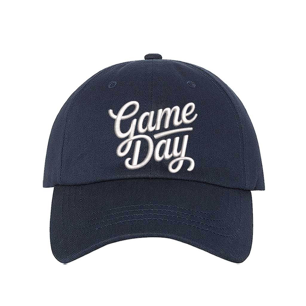 Navy Blue Game Day 3D Embroidered Baseball Hat with adjustable strap and raised embroidery - DSY Lifestyle