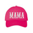 Hot Pink Mama Bold Embroidered Baseball Hat in classic cotton with pre-curved brim and hook and loop closure. DSY Lifestyle.