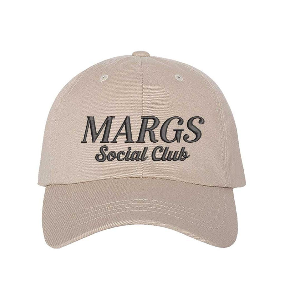 Stone Chic embroidered baseball hat reading “Margs Social Club” – ideal for brunch, beach, or bachelorette vibes. - DSY Lifestyle