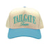 Natural Aqua Tailgate Team embroidered two-tone 5-panel baseball hat with adjustable snapback closure and retro football fan design – DSY Lifestyle.