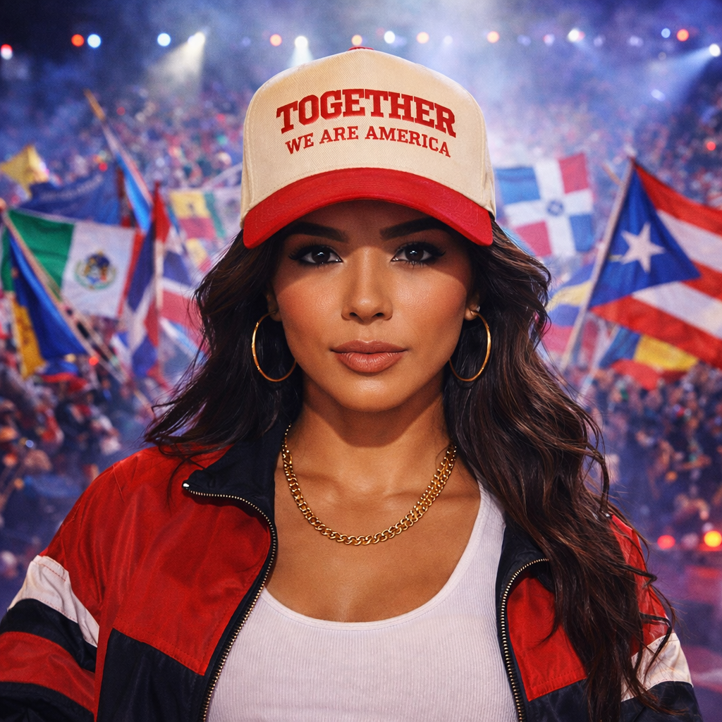 Together We Are America Hat – Unity & Latina Pride Embroidered Baseball Cap