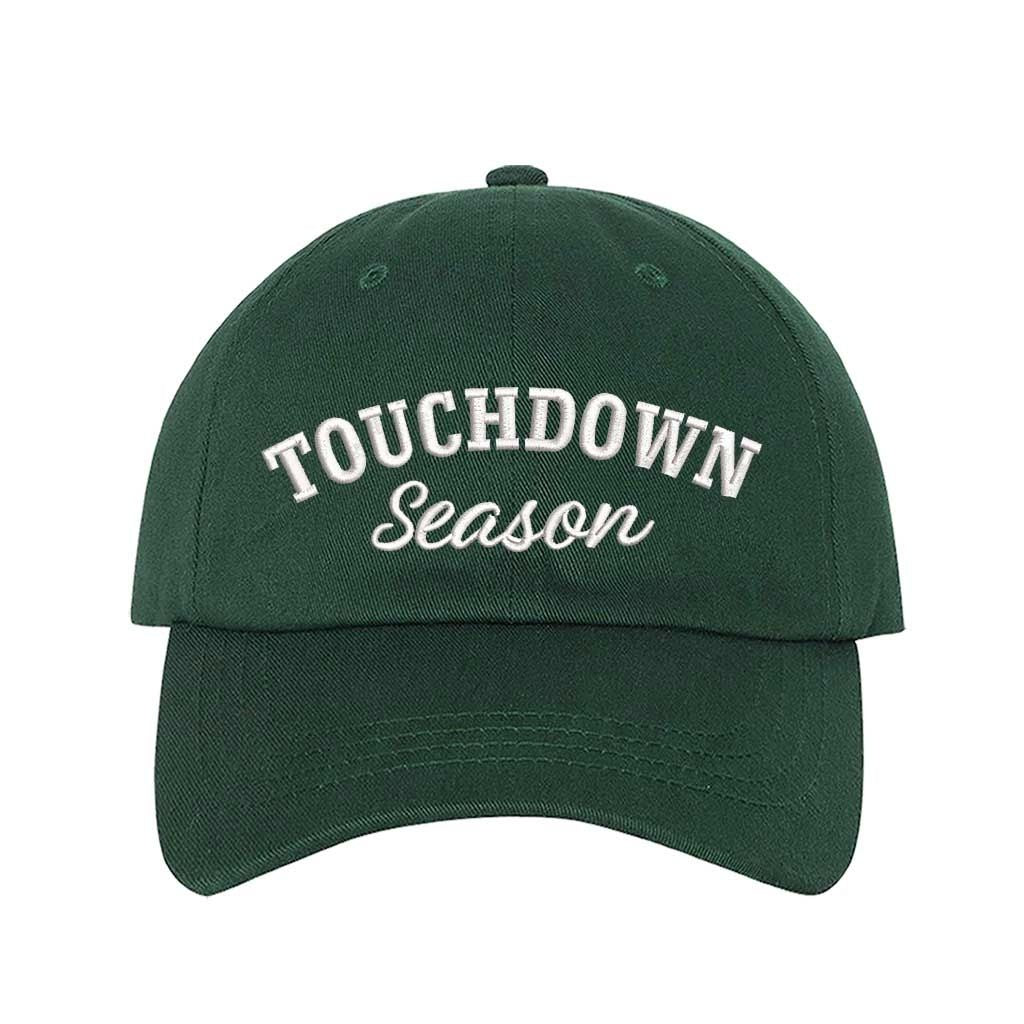 Forest Green Touchdown Season Embroidered Baseball Hat front view - DSY Lifestyle