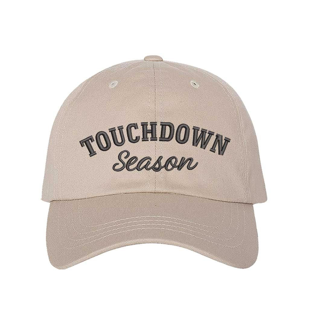 Stone Touchdown Season Embroidered Baseball Hat front view - DSY Lifestyle