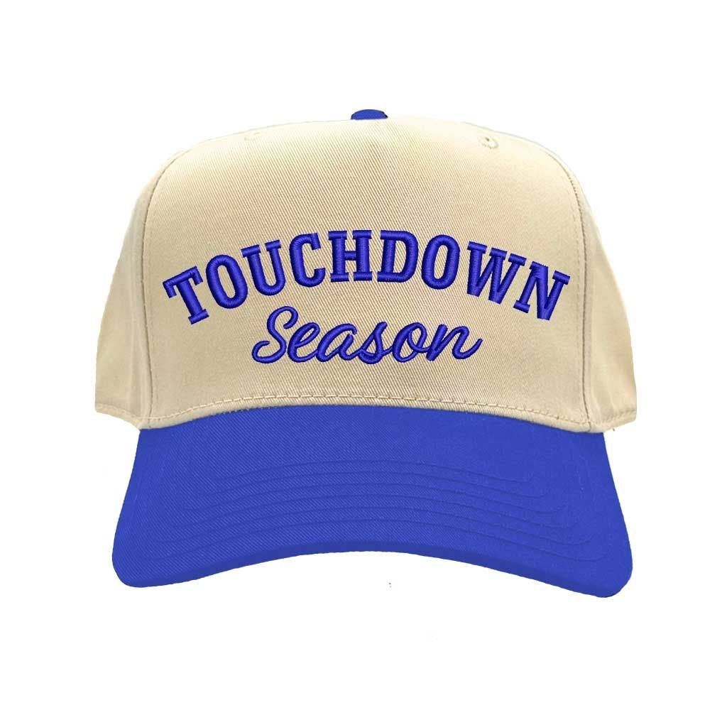 Natural Royal Blue Touchdown Season Baseball Hat Trendy Unisex Adjustable Baseball Cap for Streetwear, Tailgates, Rodeos & Festival Fashion - DSY Lifestyle