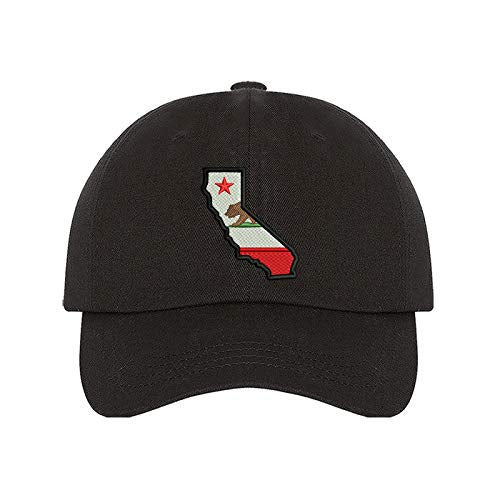 California Map Baseball Hat, Unisex Dad Hat, Embroidered Dad Hat, 3D Puff Dad Hat, California Map Hat, Custom Embroidery, DSY Lifestyle Dad Hat, Black Dad Hat, Made in LA