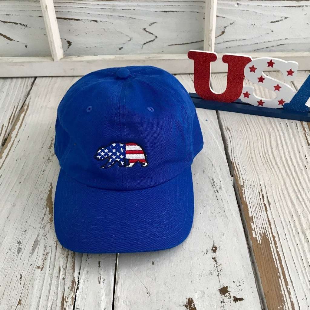 Royal baseball hat with USA bear flag embroidered - DSY Lifestyle