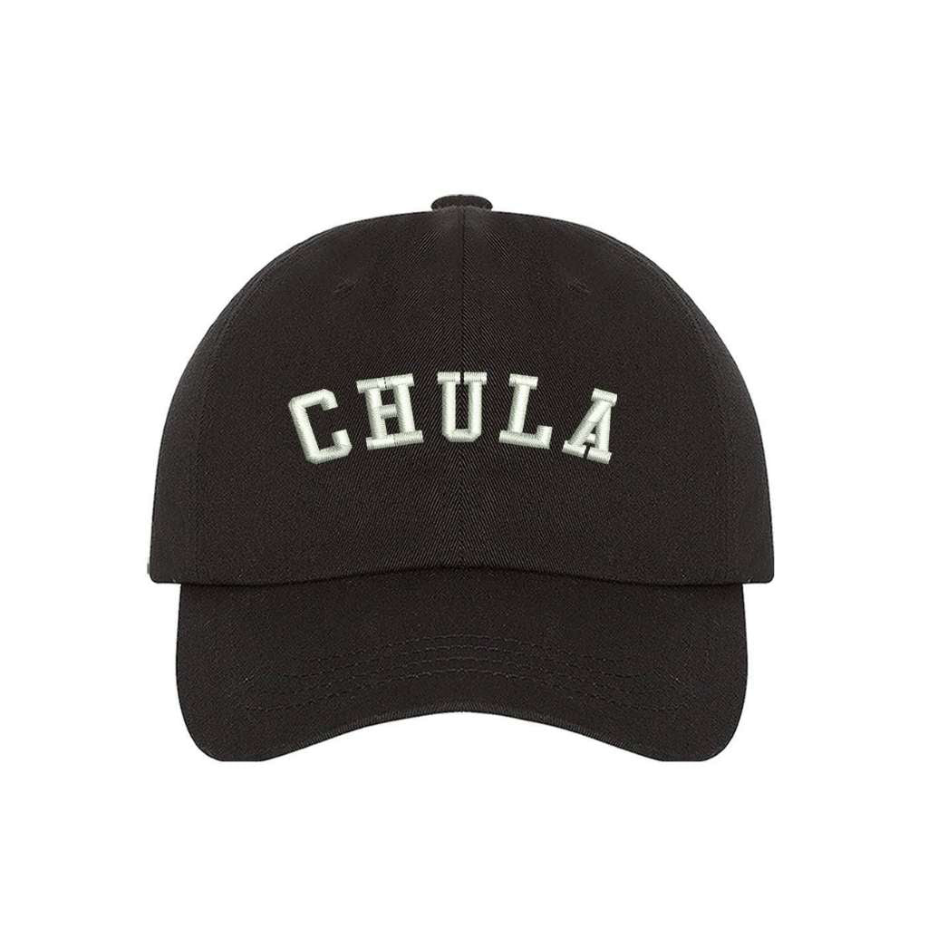 Black baseball hat with Chula embroidered in white - DSY Lifestyle