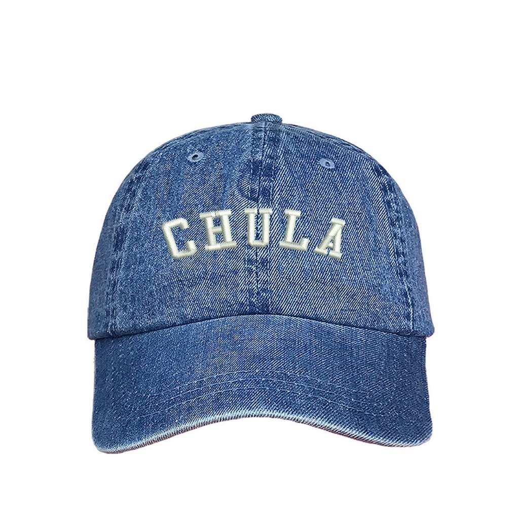 Light denim baseball hat with Chula embroidered in white - DSY Lifestyle