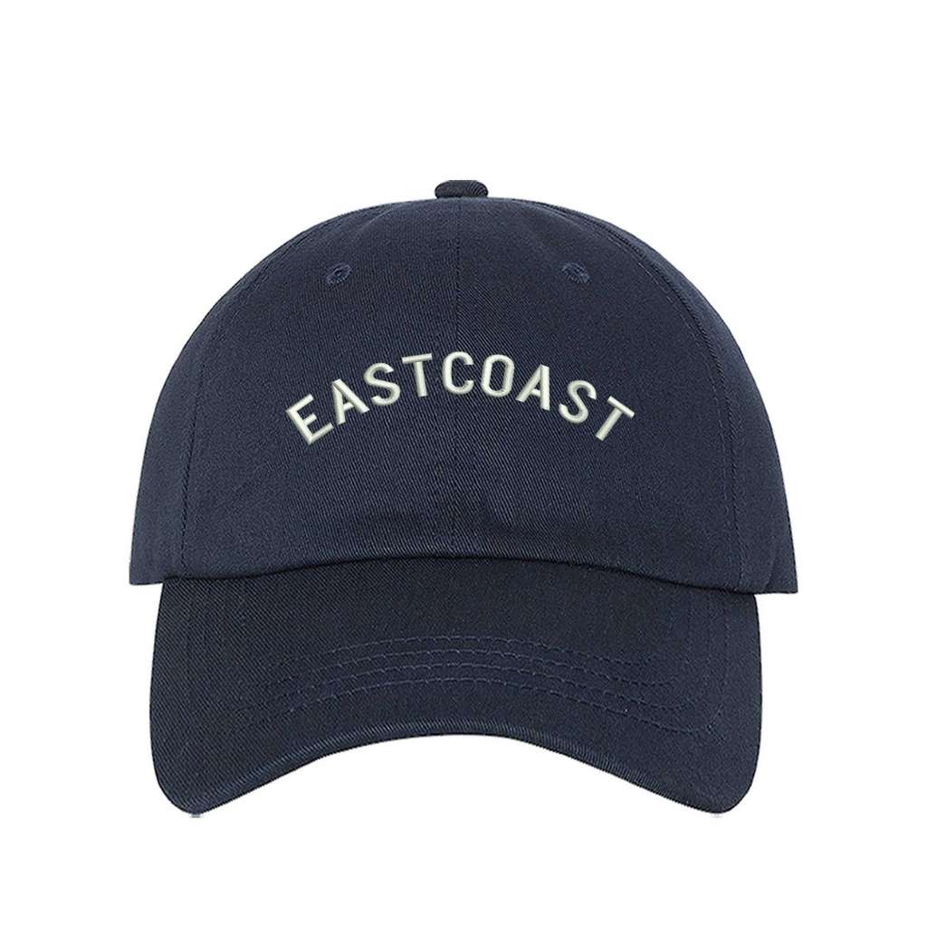 Navy Blue Baseball Hat embroidered with East Coast in White - DSY Lifestyle