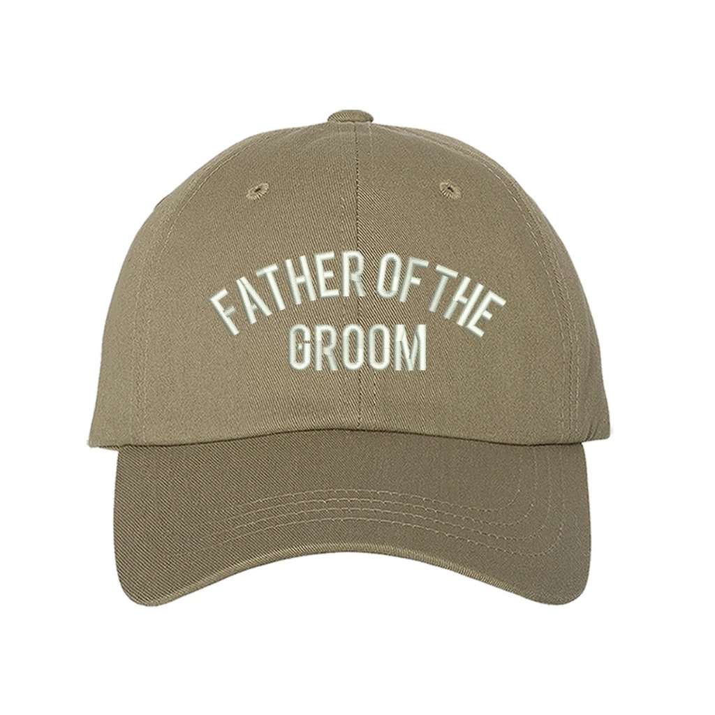 Khaki baseball cap embroidered with Father of the groom in white - DSY Lifestyle