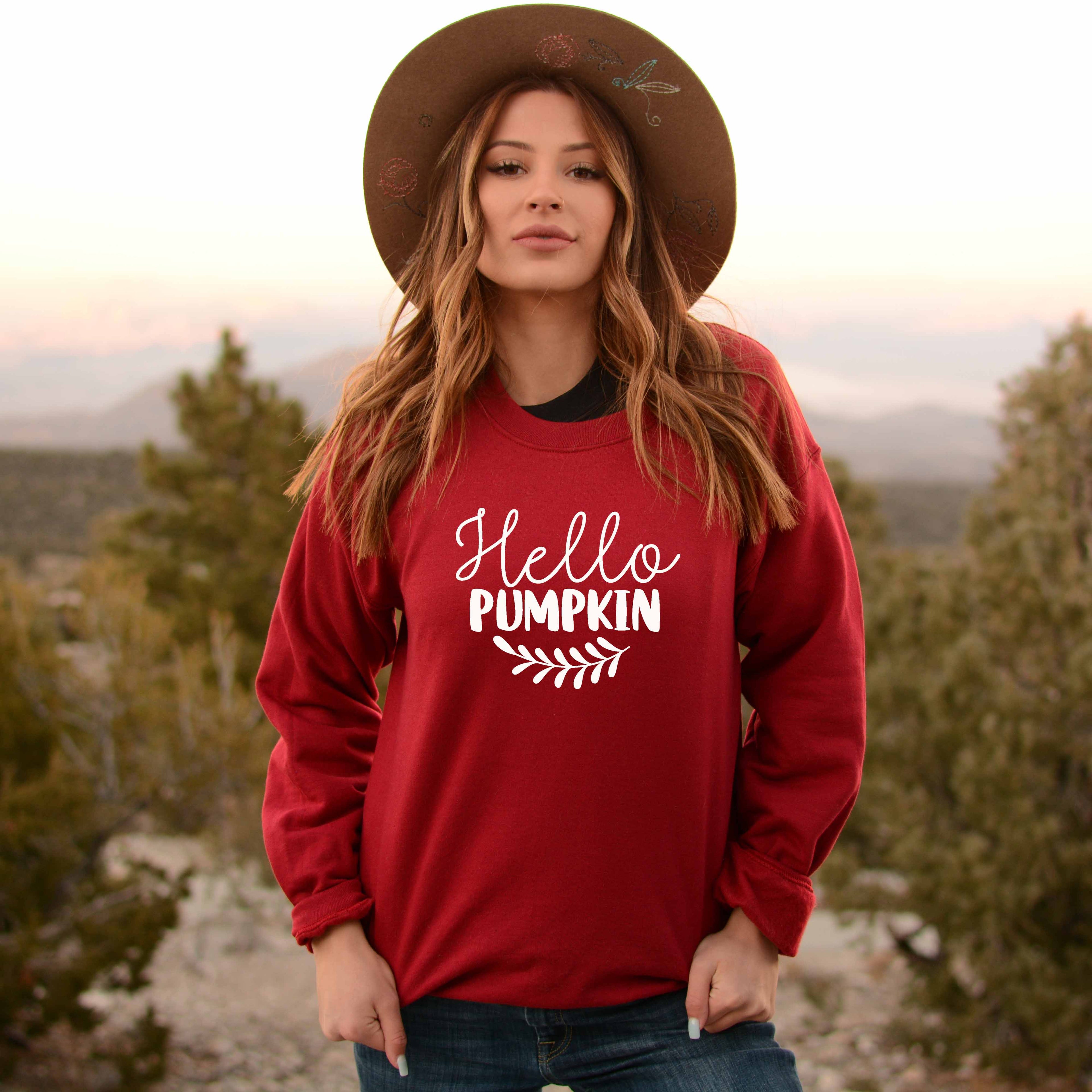 Hello Pumpkin Sweatshirt - Fall Crewneck Sweatshirt
