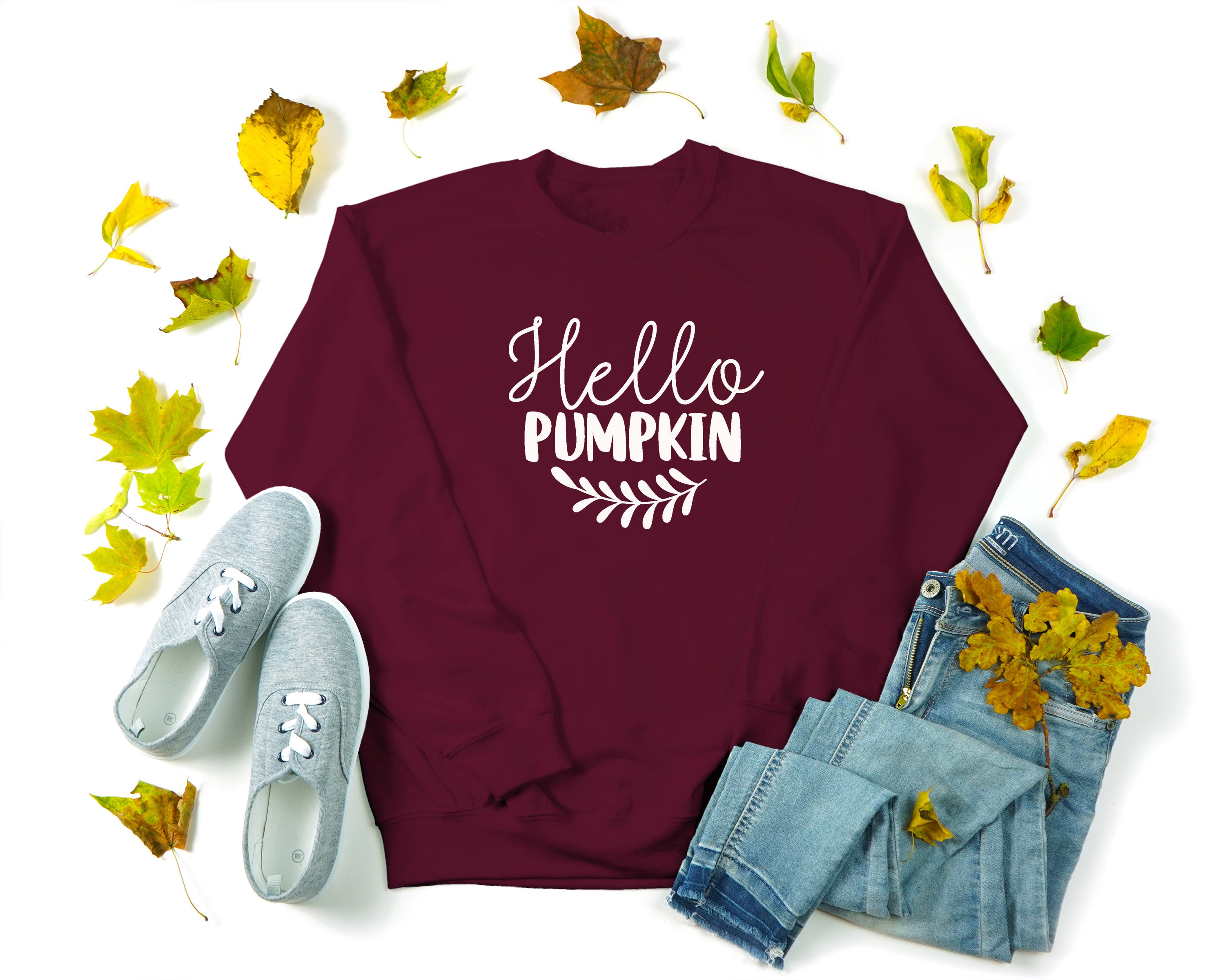 Hello Pumpkin Sweatshirt - Fall Crewneck Sweatshirt