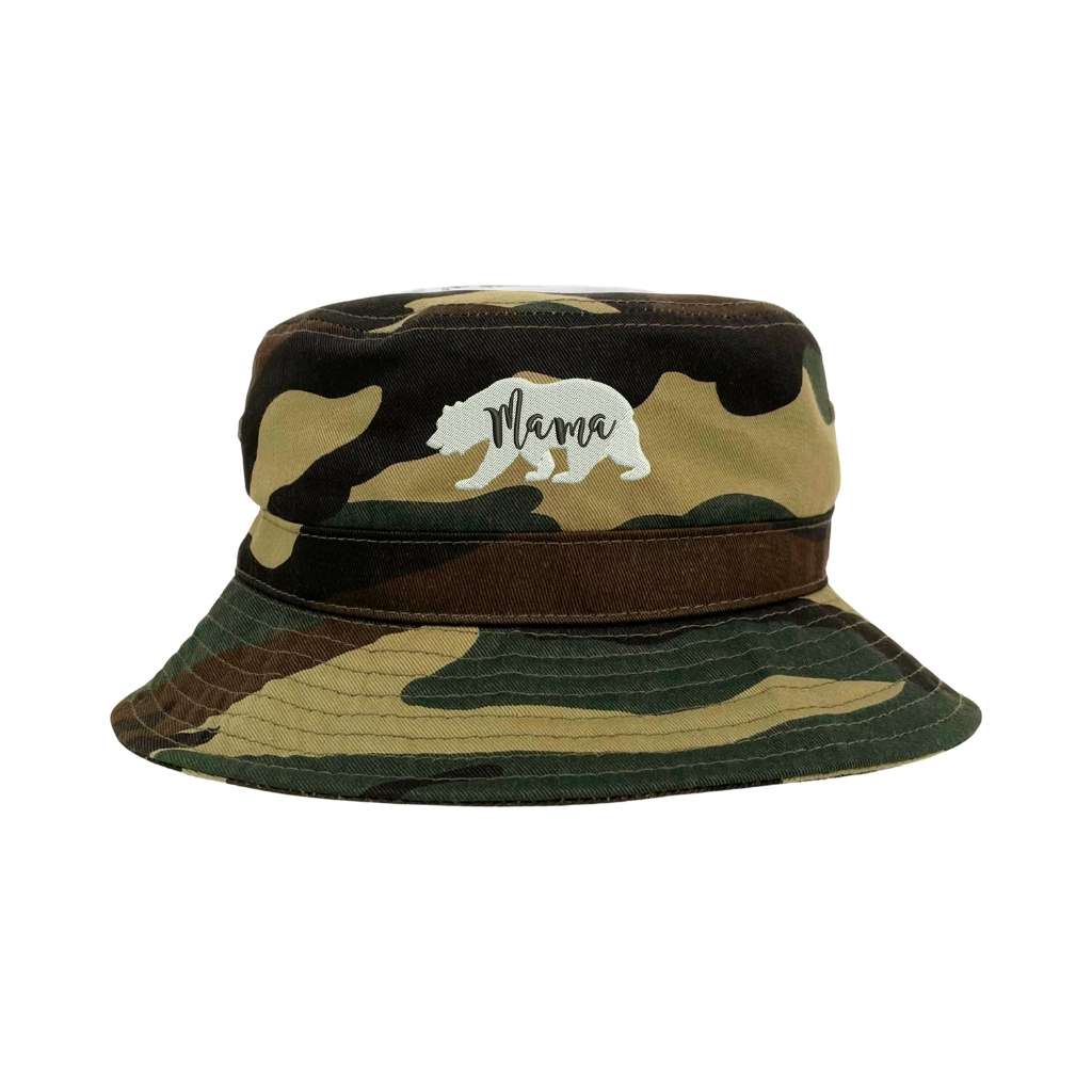 Embroidered Mama Bear on camo bucket hat - DSY Lifestyle