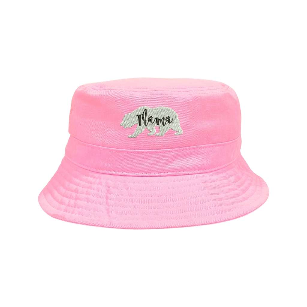 Embroidered Mama Bear on pink bucket hat - DSY Lifestyle