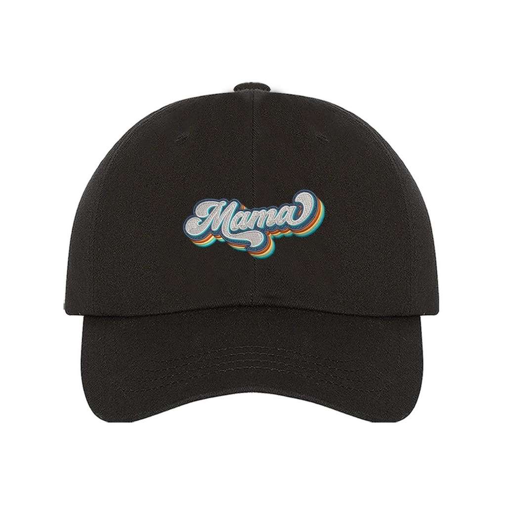 Black baseball hat with Mama embroidered in a retro font - DSY Lifestyle