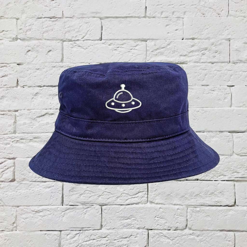 Embroidered Spaceship on navy bucket hat - DSY Lifestyle